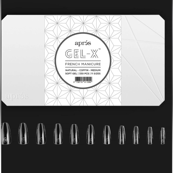 FRENCH GEL-X® NATURAL COFFIN MEDIUM (330 pieces) APRES - Picture 4 of 5